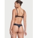 Безшовні трусики Victoria Secret No Show Tong Panty, Black Snowflakes