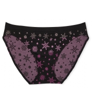 Безшовні трусики Victoria's Secret Seamless Bikini Panty, Black Snowflakes