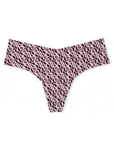 Безшовні трусики Victoria Secret No Show Tong Panty, Black Geo Logo