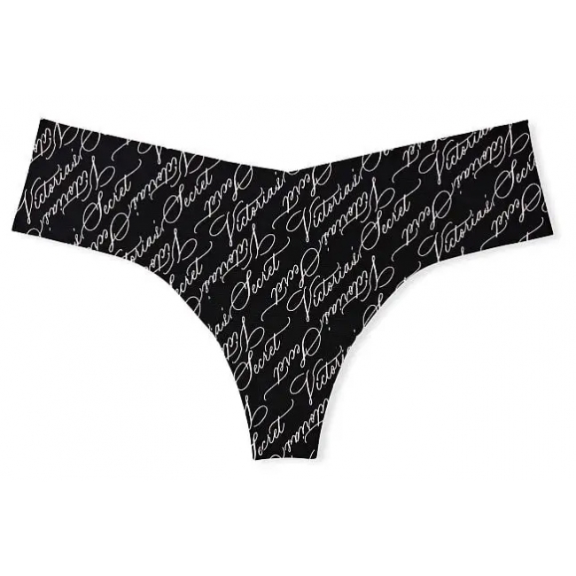 Безшовні трусики Victoria Secret No Show Tong Panty, Black Logo