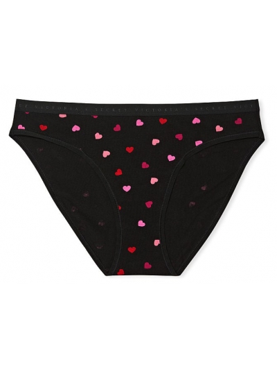 Трусики Бікіні Vistoria's Sесrеt Stretch Cotton Bikini Panty, Black Multi Hearts