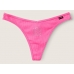 Трусики Стрінги Victoria's Secret PINK Atomic Pink with Diamante Cotton Thong Panty