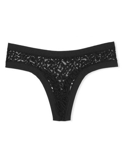 Мереживні трусики Victoria's Secret Stretch No-Show Thong Panty, Black