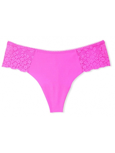 Безшовні трусики Victoria's Secret No Show Lace Tong Panty, Pink Berry