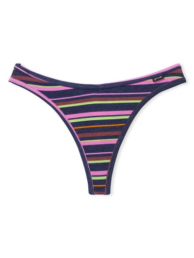 Трусики Стрінги Victoria's Secret PINK Multi Stripe Cotton Thong Panty