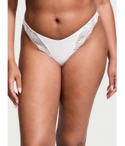 Трусики Стрінги Victoria’s Secret Lace-Trim High-Leg Thong Panty, Білі