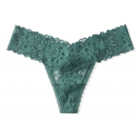 Мереживні трусики Victoria's Secret The Lacie Thong Panty, Sage Dust