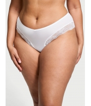 Трусики Victoria’s Secret Lace-Trim High-Leg Cheeky Panty, Білі