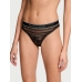 Трусики Стрінги Victoria’s Secret Logo Lace Thong Panty, Чорні