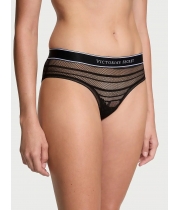 Трусики Victoria’s Secret Logo Lace Hiphugger Panty, Чорні