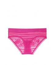 Трусики Victoria’s Secret Logo Lace Hiphugger Panty, Яскраво-рожеві
