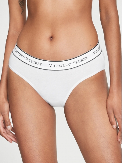 Трусики Victoria’s Secret Logo Cotton Hiphugger Panty, Білі