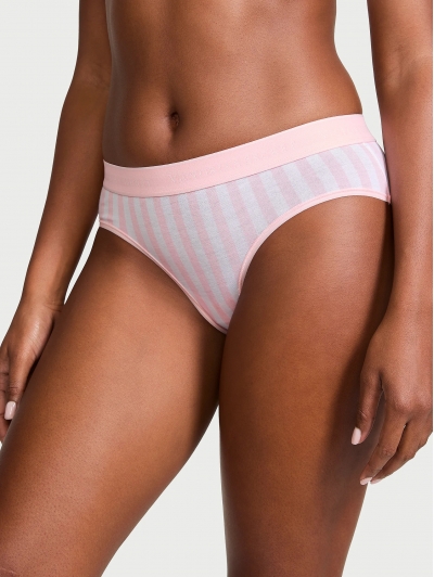 Трусики Victoria’s Secret Logo Cotton Hiphugger Panty, Рожева смужка