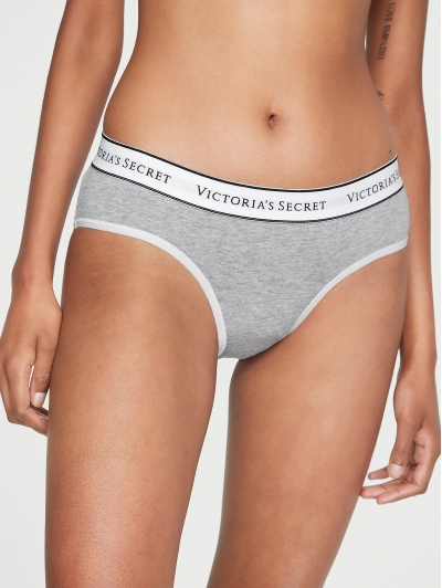 Трусики Victoria’s Secret Logo Cotton Hiphugger Panty, Сірі