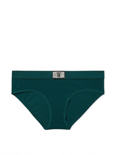 Трусики Victoria's Secret Shine Patch Hiphugger Panty, Зелені з лого VS