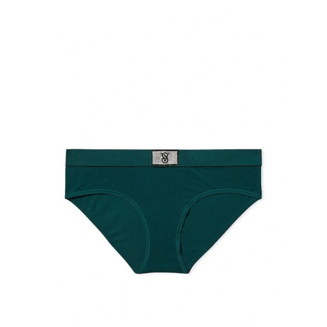 Трусики Victoria's Secret Shine Patch Hiphugger Panty, Зелені з лого VS