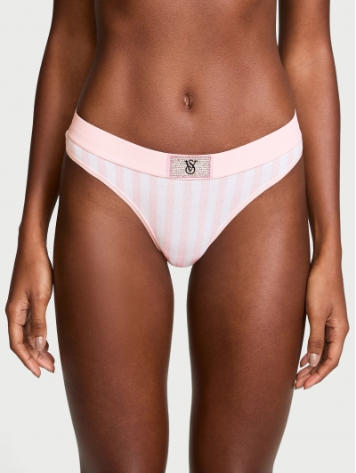 Трусики Стрінги Victoria's Secret Shine Patch Thong Panty, Рожева смужка