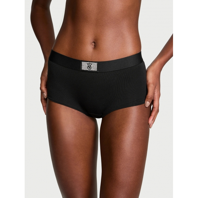 Трусики Victoria’s Secret Shine Patch Shortie Panty, Чорні