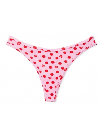 Трусики Стрінги Victoria's Secret PINK Bubble Heart Dot Cotton Thong Panty