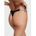 Трусики Стрінги з камінцями Victoria’s Secret Double Shine Strap Smooth Thong Panty, Чорні