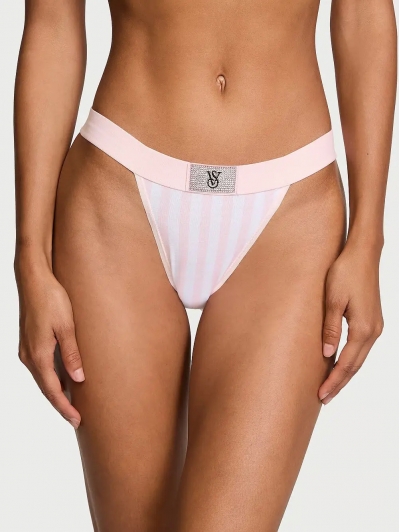 Трусики Стрінги Victoria’s Secret Shine Patch Tanga Panty, Рожева смужка