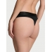 Трусики Стрінги Victoria's Secret Shine Patch Thong Panty, Чорні з лого VS