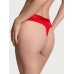 Трусики Стрінги Victoria's Secret Shine Patch Thong Panty, Червоні з лого VS