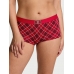 Трусики Victoria’s Secret Shine Patch Shortie Panty, Червоні у клітинку