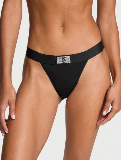 Трусики Стрінги Victoria’s Secret Shine Patch Tanga Panty, Чорні