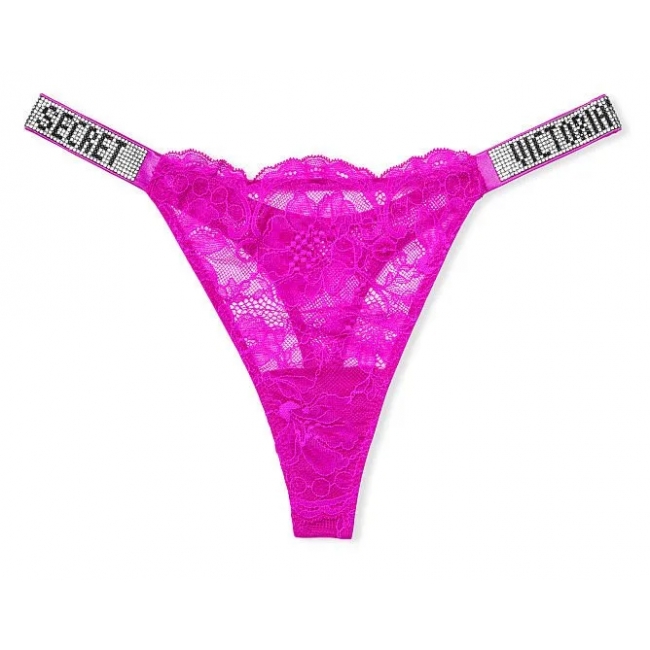 Трусики Зі Стразами Victoria's Secret Very Sexy Shine Strap Thong Panty, Bombshell Pink