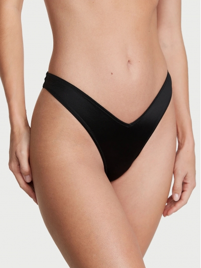 Трусики Стрінги Victoria’s Secret Strappy Back High-Leg Thong Panty, Чорні