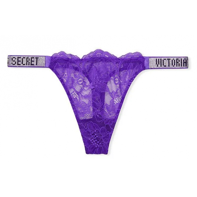 Трусики Зі Стразами Victoria's Secret Very Sexy Shine Strap Thong Panty, Bombshell Violet