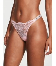 Трусики Стрінги з камінцями Victoria’s Secret Very Sexy Shine Strap Rose Lace Thong Panty, Рожеві