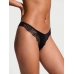 Трусики Стрінги Victoria’s Secret Lace-Trim High-Leg Thong Panty, Чорні