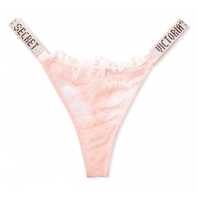 Трусики Зі Стразами Victoria's Secret Very Sexy Shine Strap Thong Panty, Purest Pink