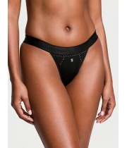 Трусики Стрінги Victoria’s Secret Micro Shine Patch Tanga Panty, Чорні