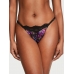 Трусики Стрінги з камінцями Victoria’s Secret Very Sexy Shine Strap Thong Panty, Чорні з квітами