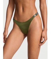 Трусики Стрінги з камінцями Victoria’s Secret Very Sexy Shine Strap Thong Panty, Woodland Green