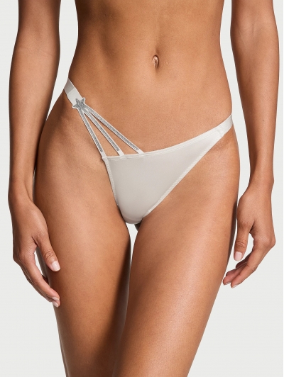 Трусики Бразиліани з камінцями Victoria’s Secret Very Sexy Starstruck Shine Brazilian Panty, Сріблясті