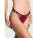 Трусики з відкритим доступом Victoria’s Secret Shine Strap Rose Lace Crotchless Brazilian Panty, Бургунді