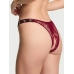 Трусики з відкритим доступом Victoria’s Secret Shine Strap Rose Lace Crotchless Brazilian Panty, Бургунді
