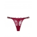 Трусики Стрінги з камінцями Victoria’s Secret Very Sexy Shine Strap Rose Lace Thong Panty, Бургунді
