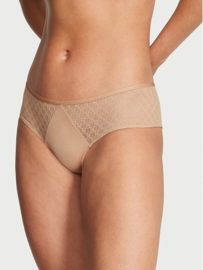 Трусики Чікі Victoria’s Secret Icon Lace Cheeky Panty, Praline