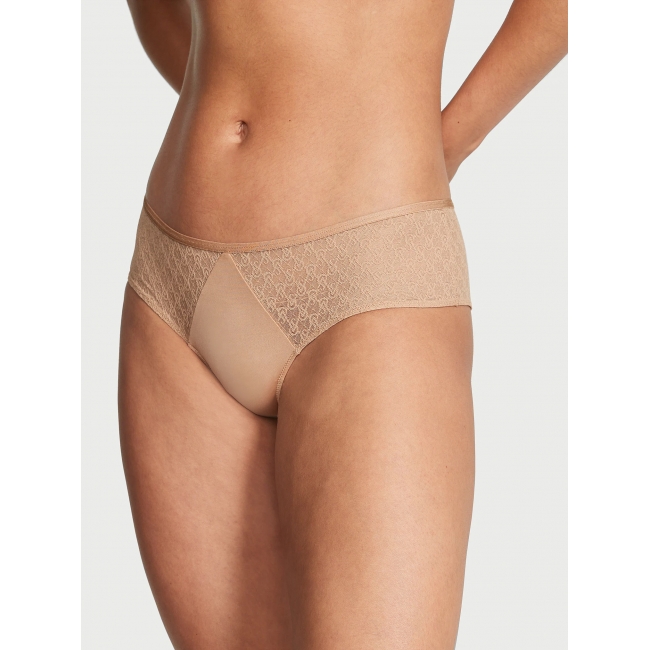 Трусики Чікі Victoria’s Secret Icon Lace Cheeky Panty, Praline