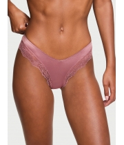 Трусики Victoria’s Secret Lace-Trim High-Leg Cheeky Panty, Vintage Rose