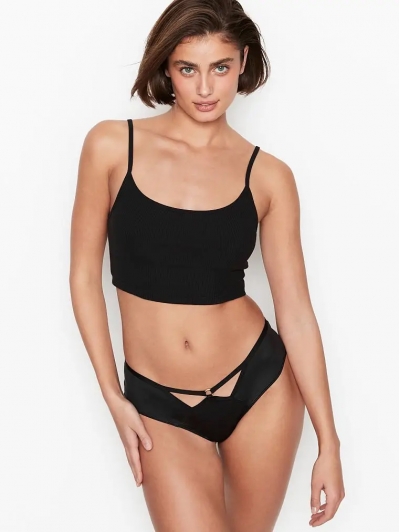 Трусики Victoria's Secret Strappy Lace Cheeky Panty, Чорні