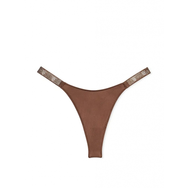 Трусики Стрінги з камінцями Victoria’s Secret Very Sexy Shine Strap Thong Panty, Коричневі