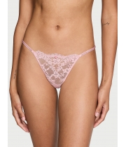 Трусики Стрінги з камінцями Victoria’s Secret Twinkle Strap Lace V-String Panty, Ніжно-рожеві