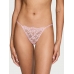 Трусики Стрінги з камінцями Victoria’s Secret Twinkle Strap Lace V-String Panty, Ніжно-рожеві
