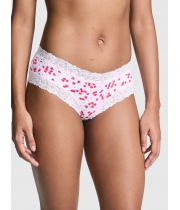 Трусики Чіки Victoria's Secret Pink Wink Lace-Trim Cheeky Panty, Purple Whisper Floral Print
